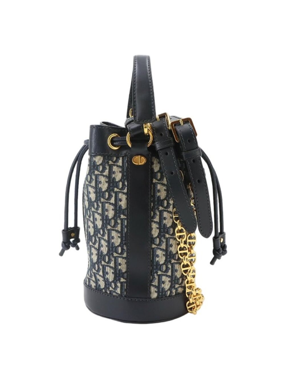 Dior Oblique Backpack Canvas Leather Navy
